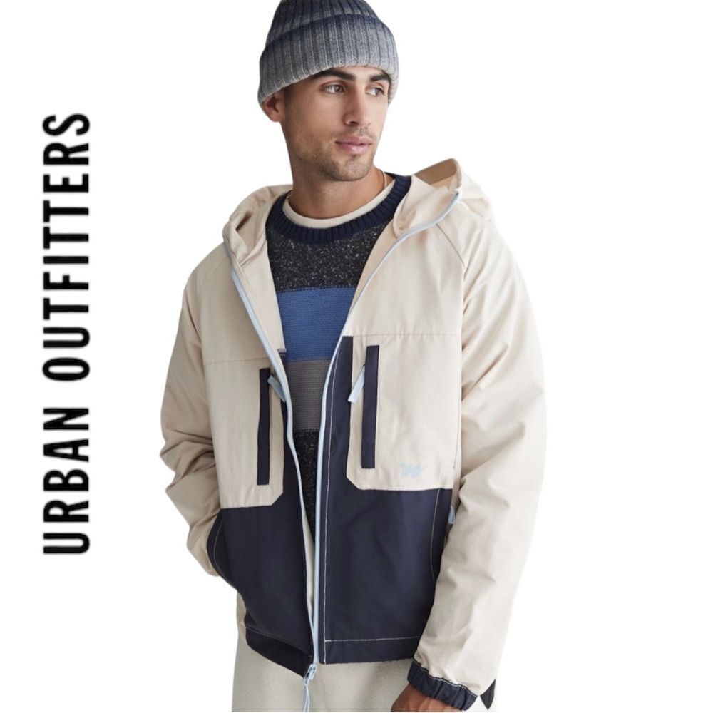 NEW Without Walls UO Urban Outfitters Blocked Hooded Jacket M